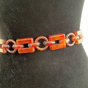 MCM Lucite Belt Brown/Amber Swirl 36" Long